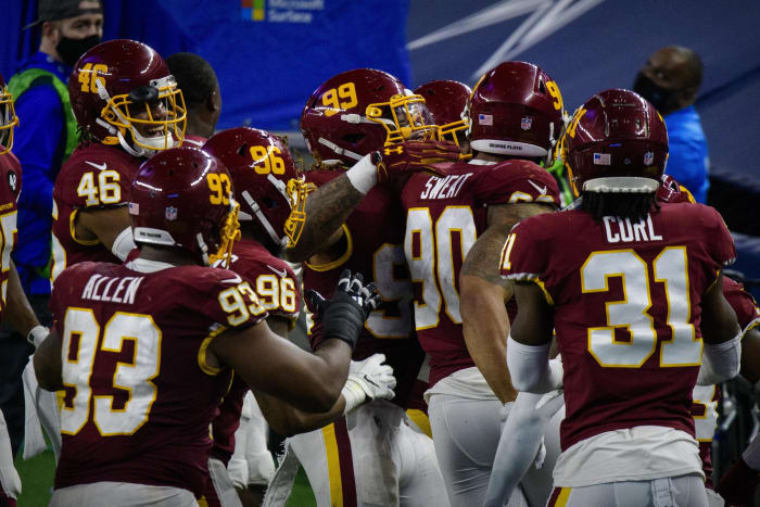 Montez Sweat TD Celly © Jerome Miron-USA TODAY Sports